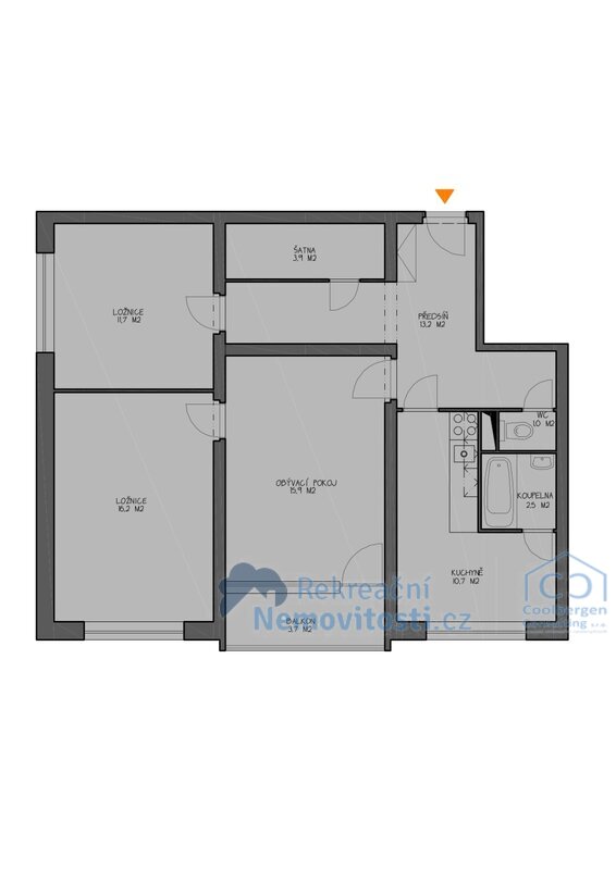 Bytová jednotka 445/11 - ulice Jaselska - Teplice