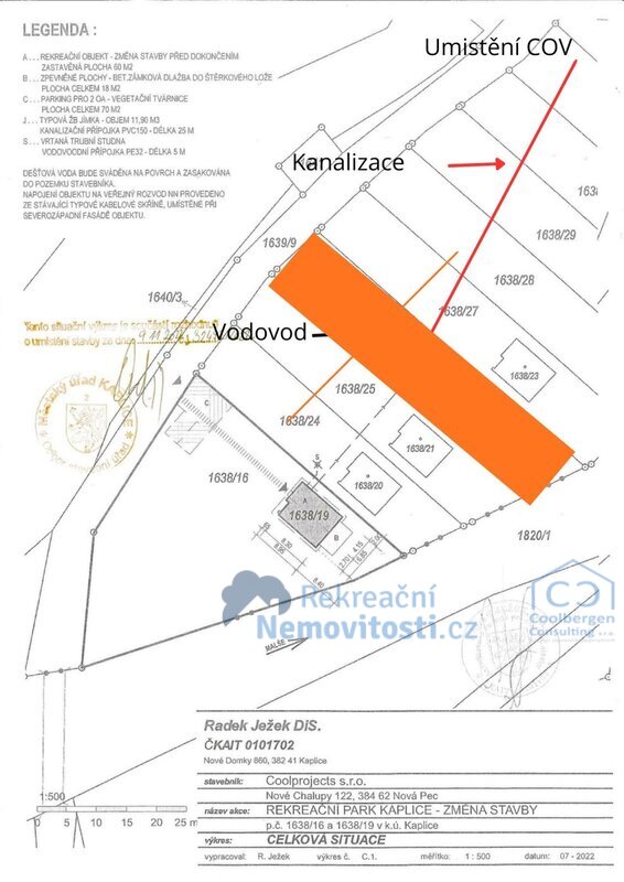 Stavební pozemek  612 m2 u řeky Malše - pč. 1638/26 a pč. 1638/22