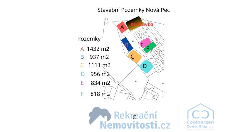 Prodej stavebního pozemku parc. č. 382/13 v projektu "Moldau Park Nová Pec" - 834 m2